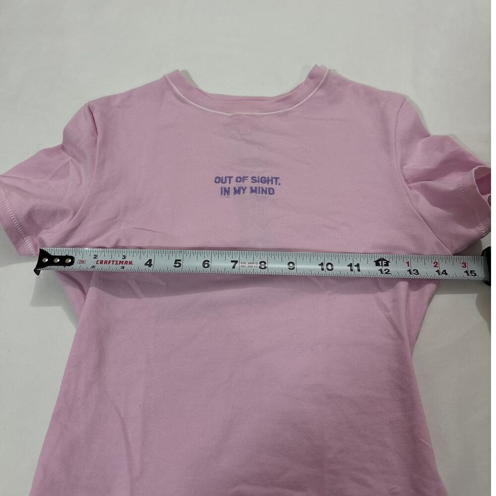NWT SKIMS Womens Small Cotton Jersey Embroidered T-Shirt Baby Pink Out of Sight - Picture 8 of 8
